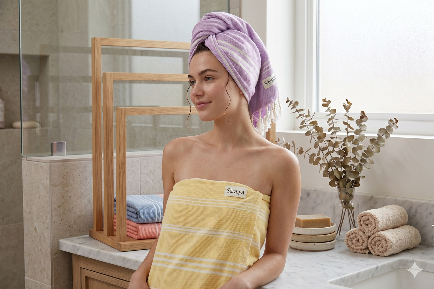 Signature Stripes 100% Bamboo Bath Towels | Quick Dry, Ultrasoft & Lightweight