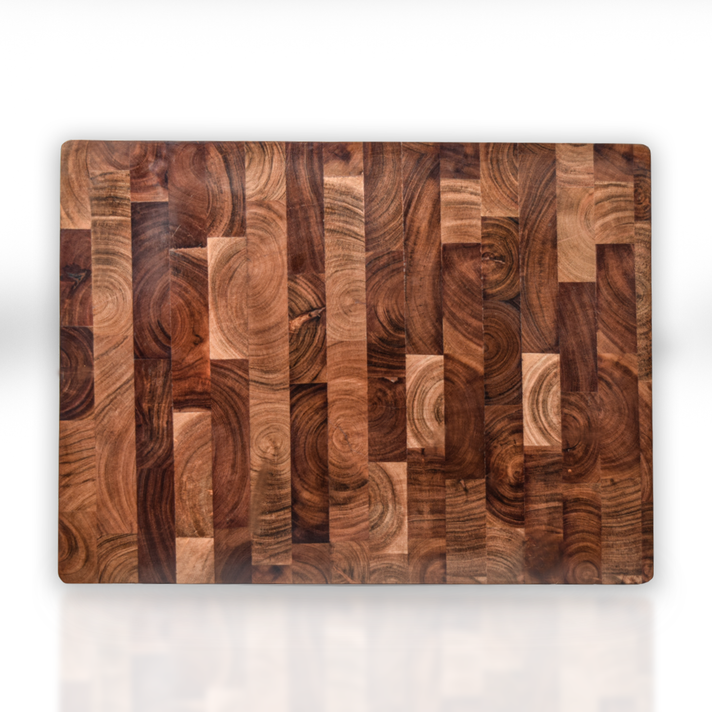Acacia End Grain Cutting Board – Premium Wooden Chopping / Serving Board with Juice Groove